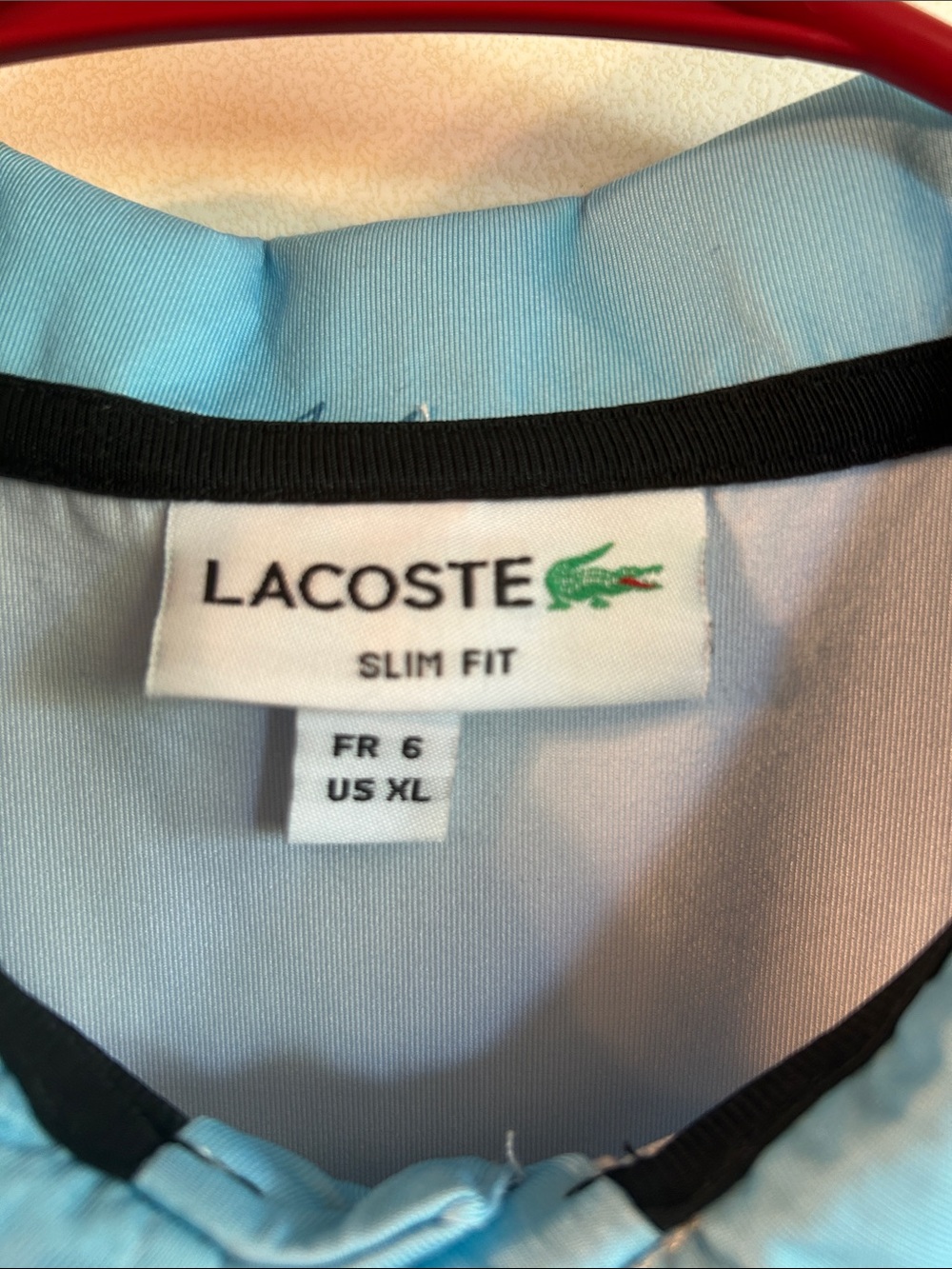 Lacoste Men’s Light Blue Polo with Mini Shark Print - Picture 2 of 8